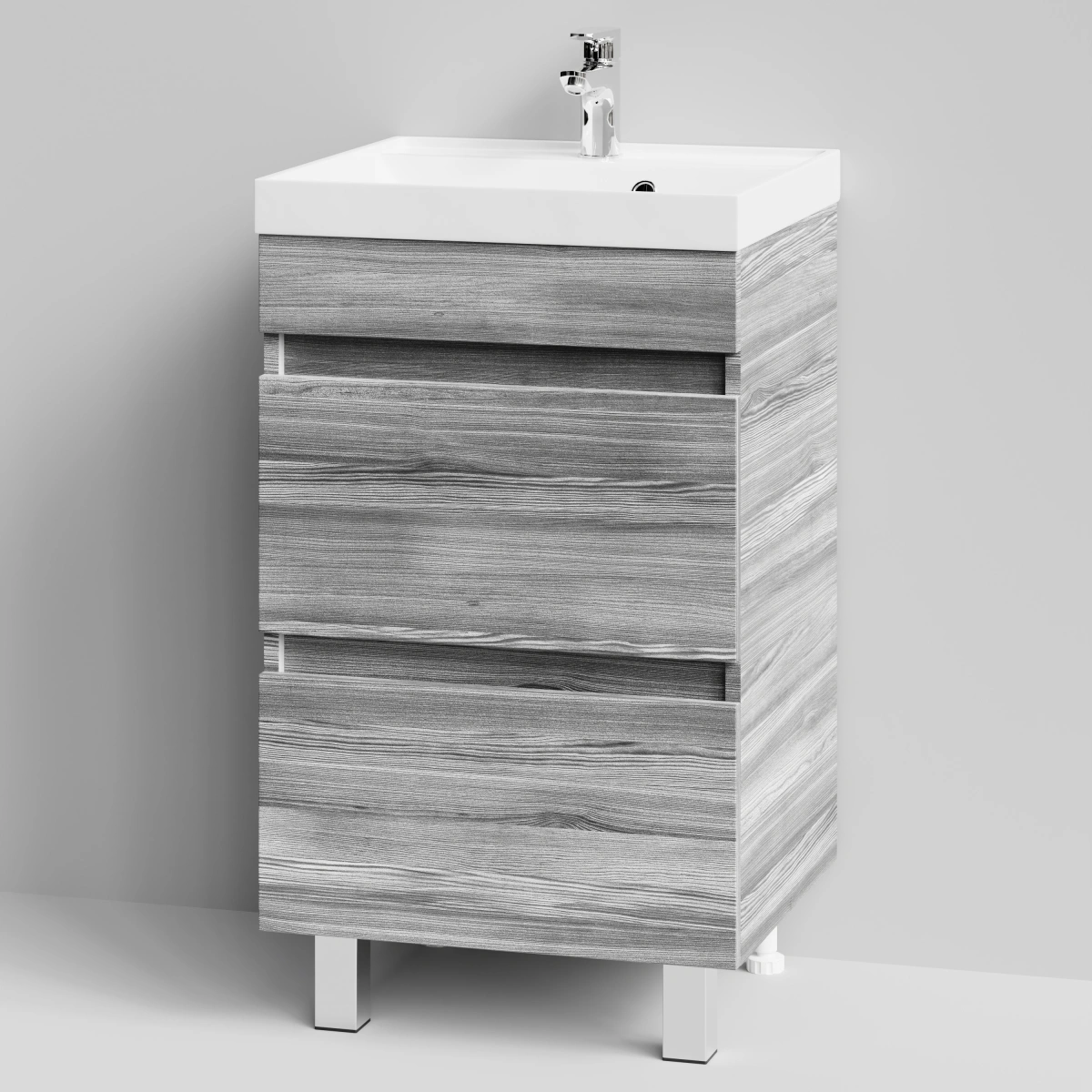 Тумба с раковиной Vod-ok Бест 50  напольная, Лиственница структурная контрастно-серая от магазина Vanna-Vanna.ru!