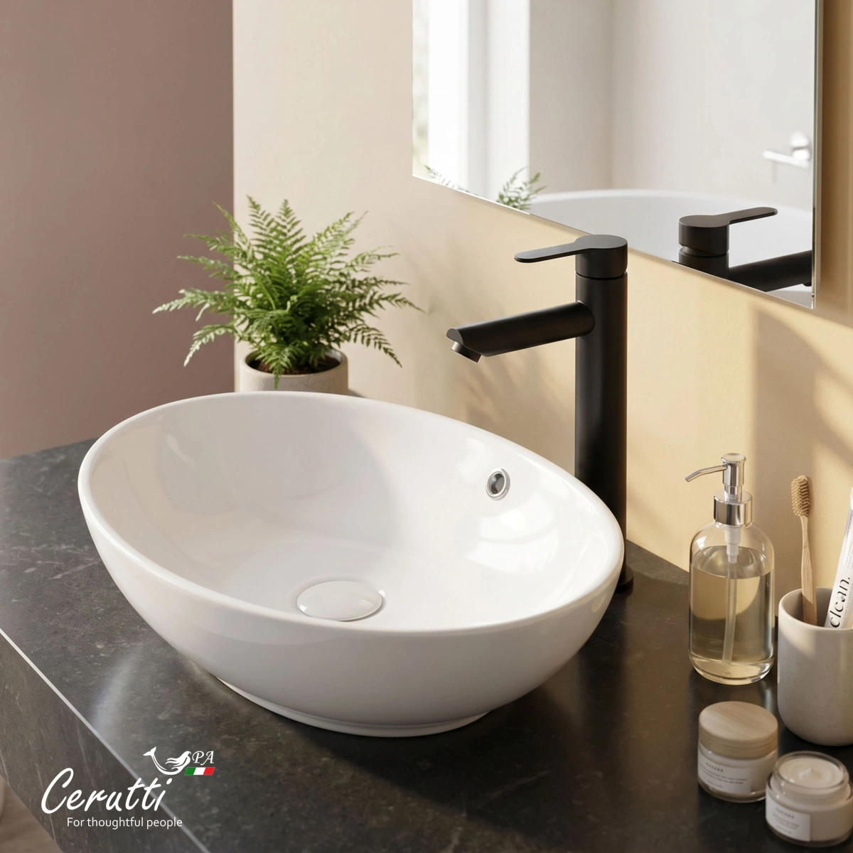 Раковина Ceruttispa CR7027 накладная, белая, лодочка 590х385х195 от магазина Vanna-Vanna.ru!