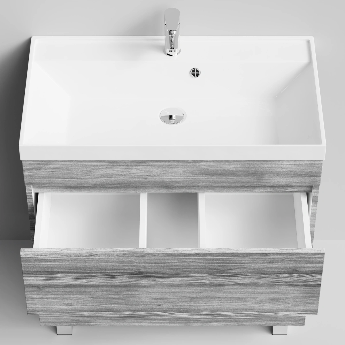 Тумба с раковиной Vod-ok Бест 80  напольная, Лиственница структурная контрастно-серая от магазина Vanna-Vanna.ru!