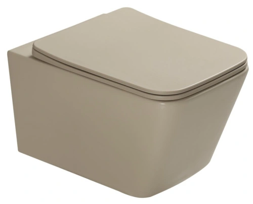 Унитаз SantiLine SL-5007T-BG подвесной, безободковый, с микролифт, бежевый матовый от магазина Vanna-Vanna.ru!