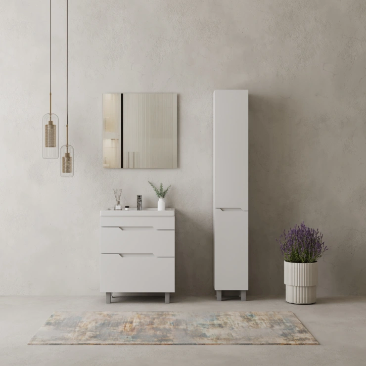 Пенал Onika Ламина 30 напольный, белый от магазина Vanna-Vanna.ru!