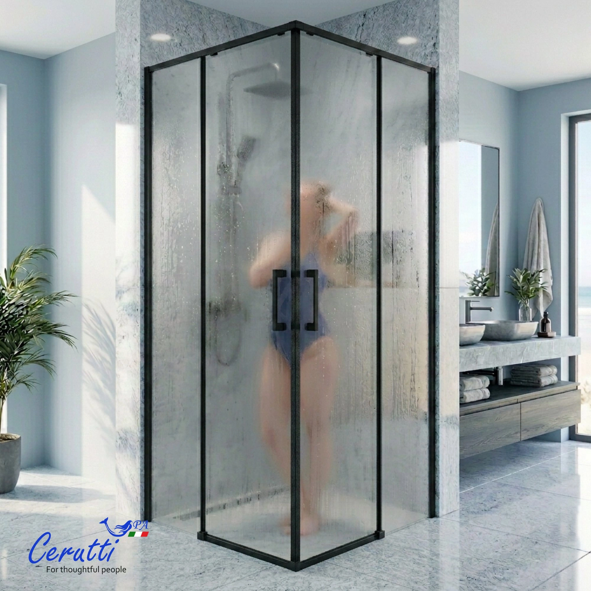 Душевой уголок Ceruttispa SANTA 90B без поддона (90x90x190) от магазина Vanna-Vanna.ru!