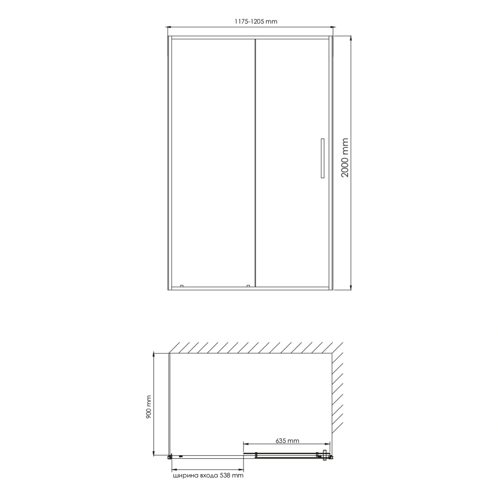 Душевой уголок WasserKraft Tauber 64S07 120х90 прямоугольный, без поддона, прозрачное стекло, никель от магазина Vanna-Vanna.ru!