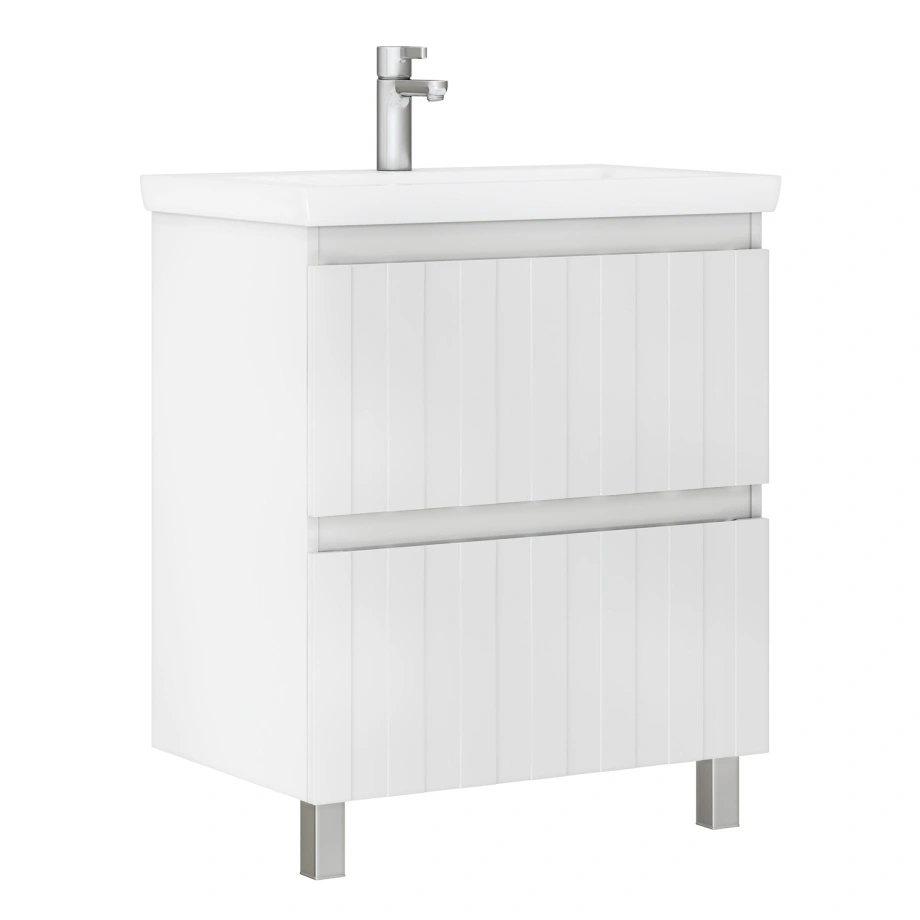 Тумба напольная Vigo Finlay 700-0-2 с раковиной Como 70, 2 ящика, белый от магазина Vanna-Vanna.ru!