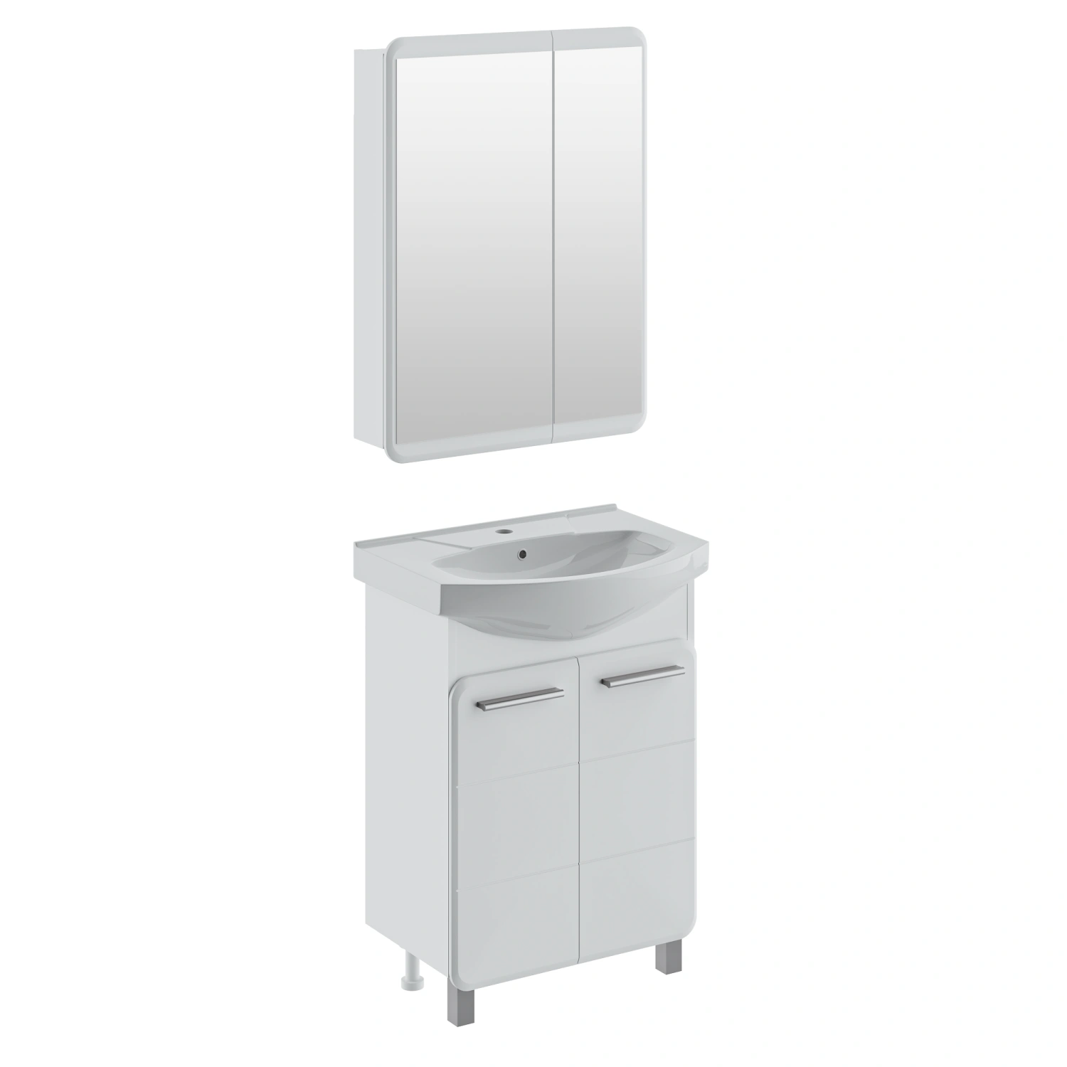 Зеркало-шкаф Runo Эрика 60 белый от магазина Vanna-Vanna.ru!