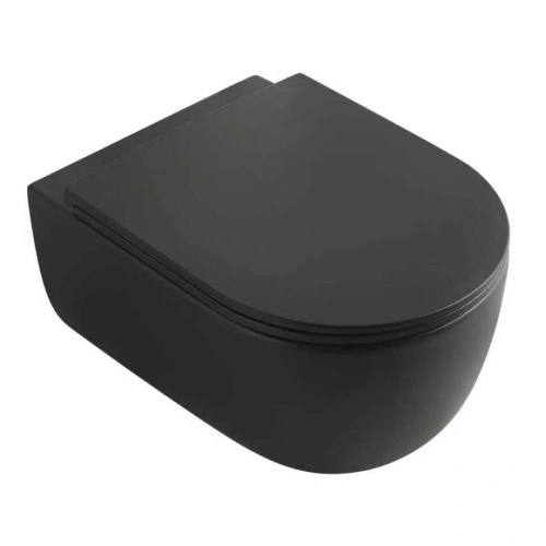 Унитаз подвесной Veconi Rino VRI-49TB черный матовый от магазина Vanna-Vanna.ru!