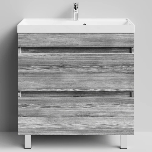Тумба с раковиной Vod-ok Бест 80  напольная, Лиственница структурная контрастно-серая от магазина Vanna-Vanna.ru!