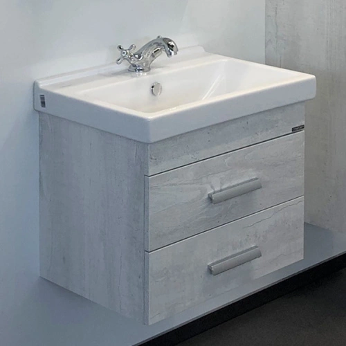 Тумба подвесная Comforty Никосия 60П дуб белый с раковиной Фест 60 от магазина Vanna-Vanna.ru!
