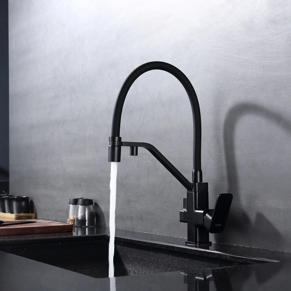 Смеситель для кухни с подключением фильтра Raglo R85.62.06, черный от магазина Vanna-Vanna.ru!