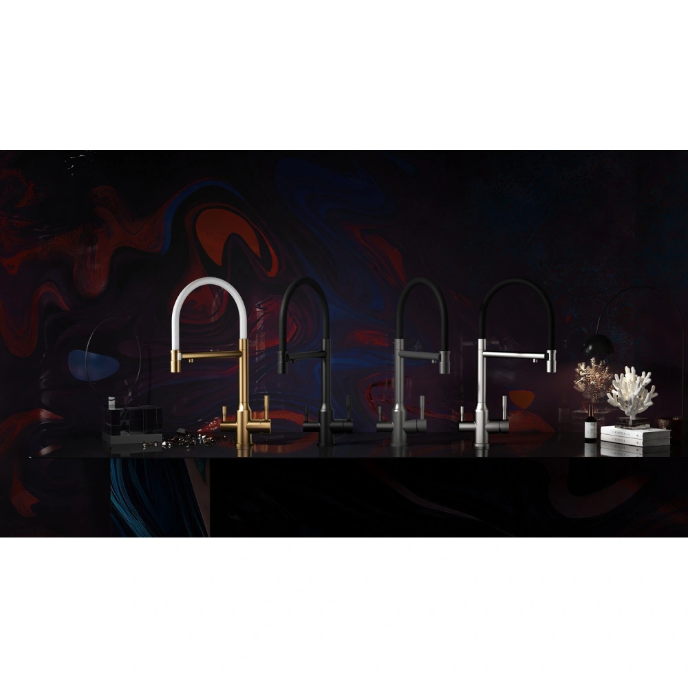 Смеситель для кухни с подключением фильтра Raglo R81.63.03, золотой сатин от магазина Vanna-Vanna.ru!