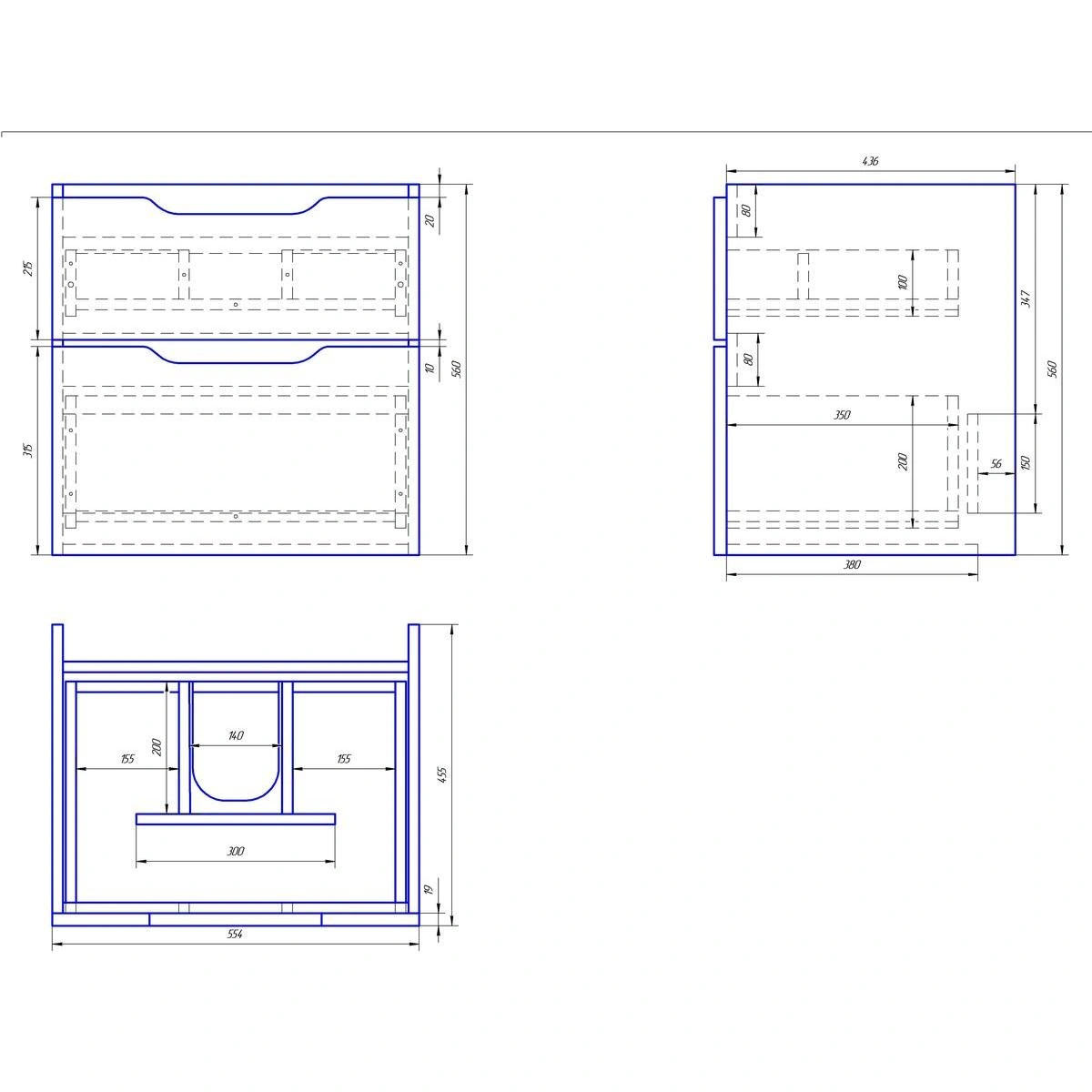 Тумба с раковиной подвесная Dreja Q 60 см, белый от магазина Vanna-Vanna.ru!
