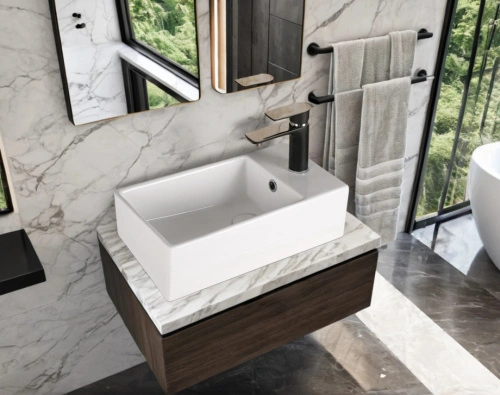 Раковина Ceruttispa CR7098D накладная, белая, прямоугольная, с ответстием под смеситель 480х240х140 от магазина Vanna-Vanna.ru!