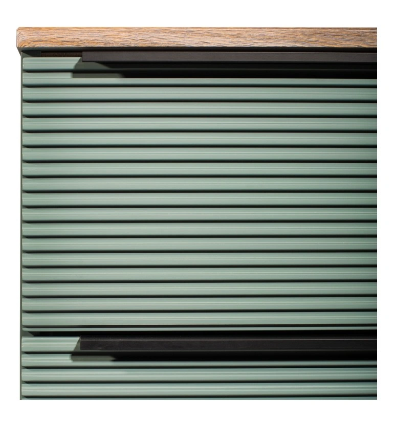 Тумба подвесная Runo Орлеан 70 с раковиной TRE 48, зелёный/дуб