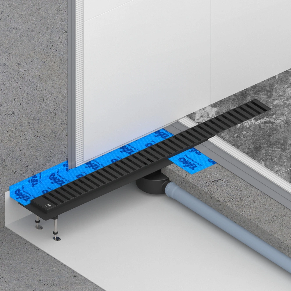 Душевой лоток TIMO Drain System 900 с вставкой "lines", Чёрный от магазина Vanna-Vanna.ru!