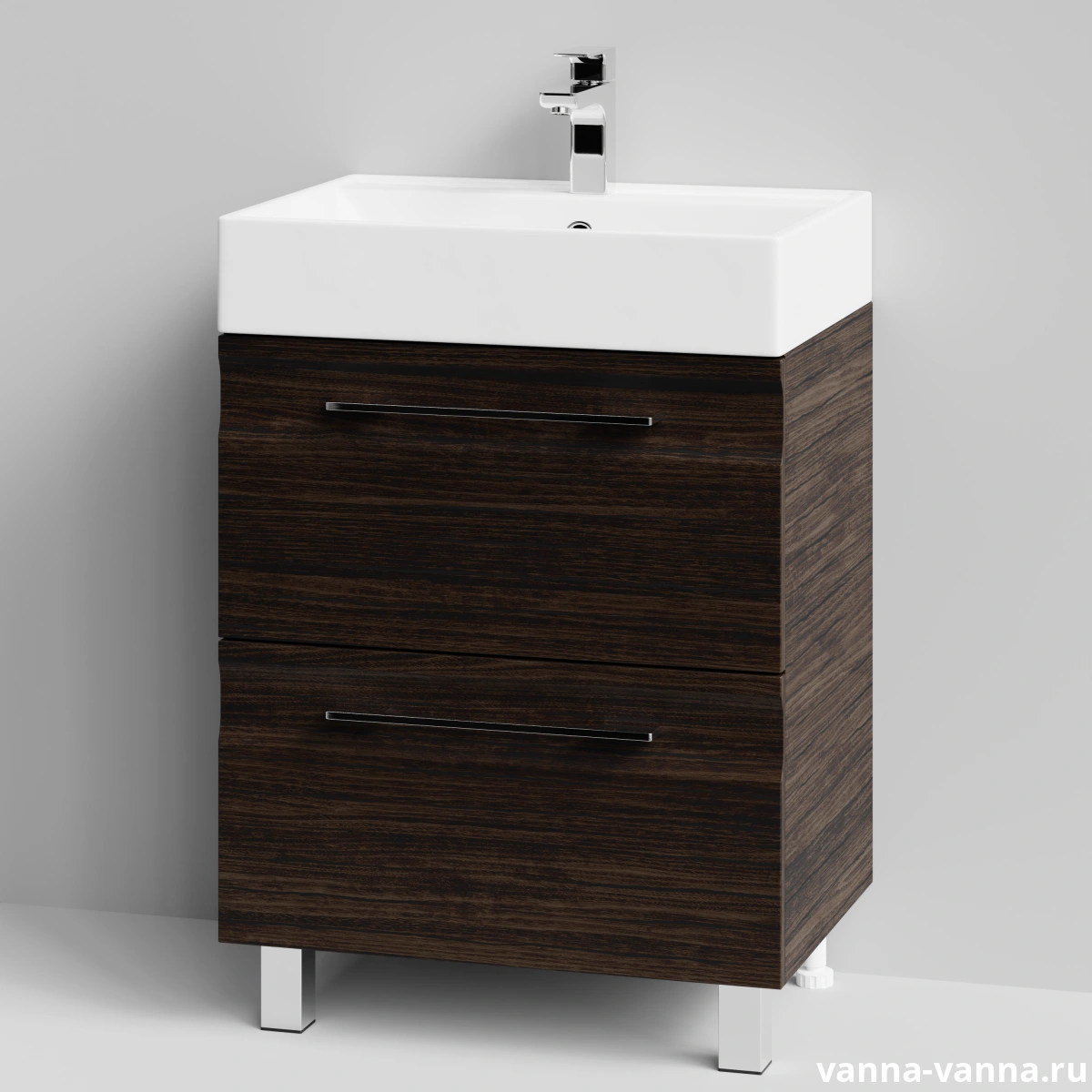 Тумба с раковиной Vod-ok Мальта 60 напольная, ящики, Палисандр от магазина Vanna-Vanna.ru!