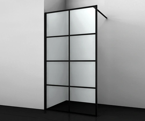 Душевая перегородка WasserKraft Glan 66W39 прозрачное стекло, профиль черный