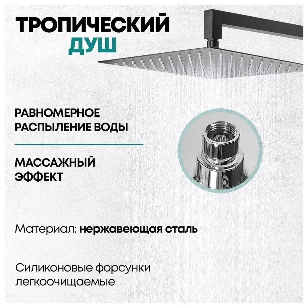 Душевая система встраиваемая Grocenberg GB5007BL, черный от магазина Vanna-Vanna.ru!