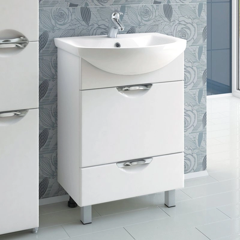 Тумба напольная Vigo Callao 60 с раковиной Балтика 60, 2 ящика, белый от магазина Vanna-Vanna.ru!