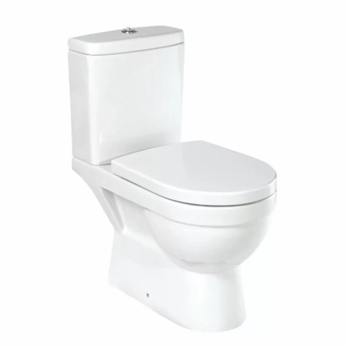 Унитаз Kirovit Домино напольный, компакт, с горизонтальным выпуском, белый от магазина Vanna-Vanna.ru!