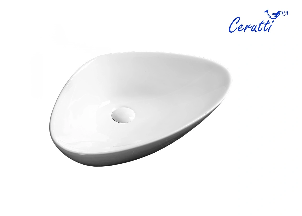 Раковина Ceruttispa CR7025M накладная, белая, асимметричная 590х390х135 от магазина Vanna-Vanna.ru!