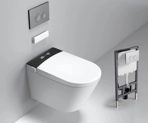 Унитаз-биде Timo TЕ-751B электронный, подвесной с инсталляцией и черной матовой кнопкой, белый от магазина Vanna-Vanna.ru!