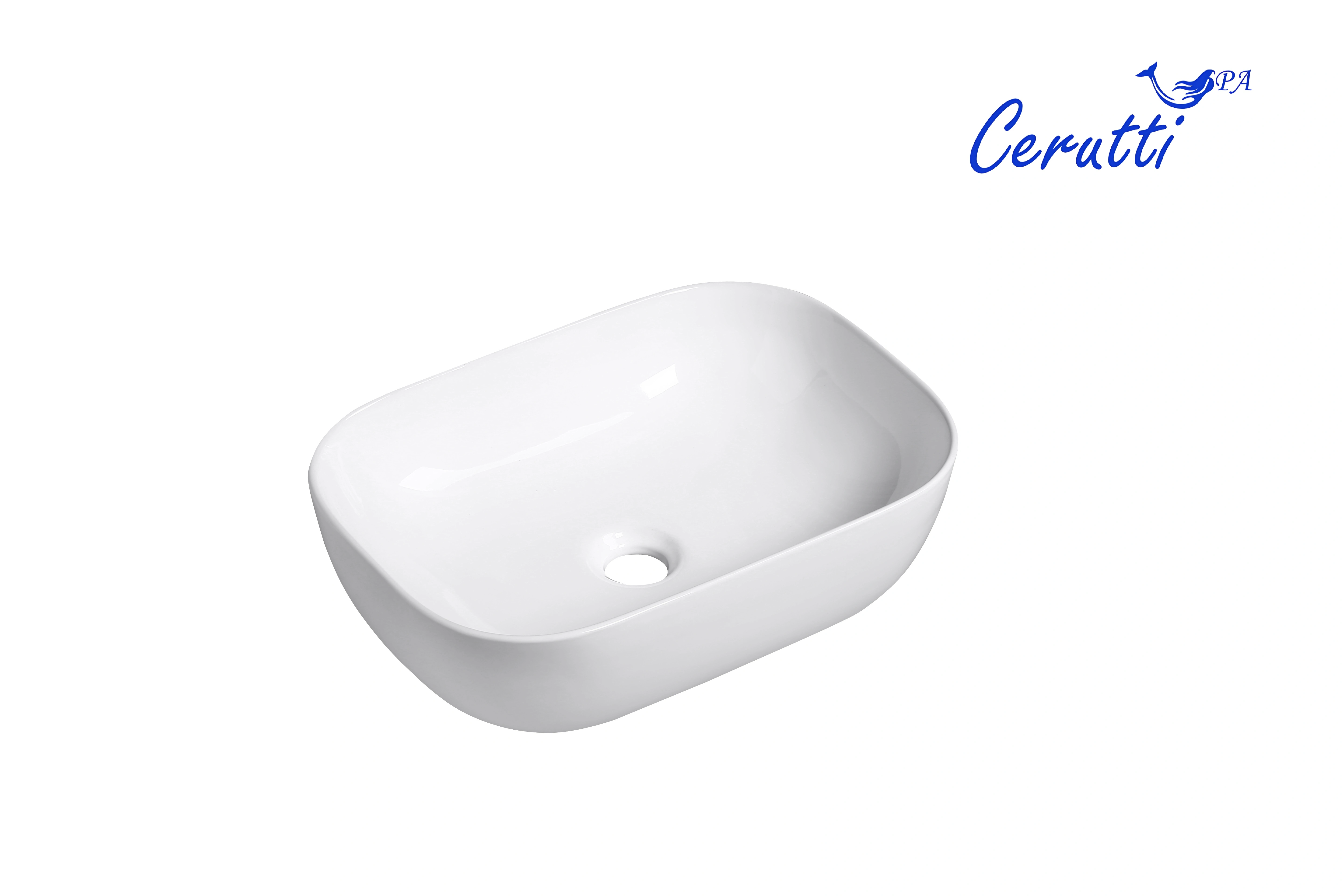 Раковина Ceruttispa CR0078B накладная, белая, прямоугольная 460х330х135 от магазина Vanna-Vanna.ru!