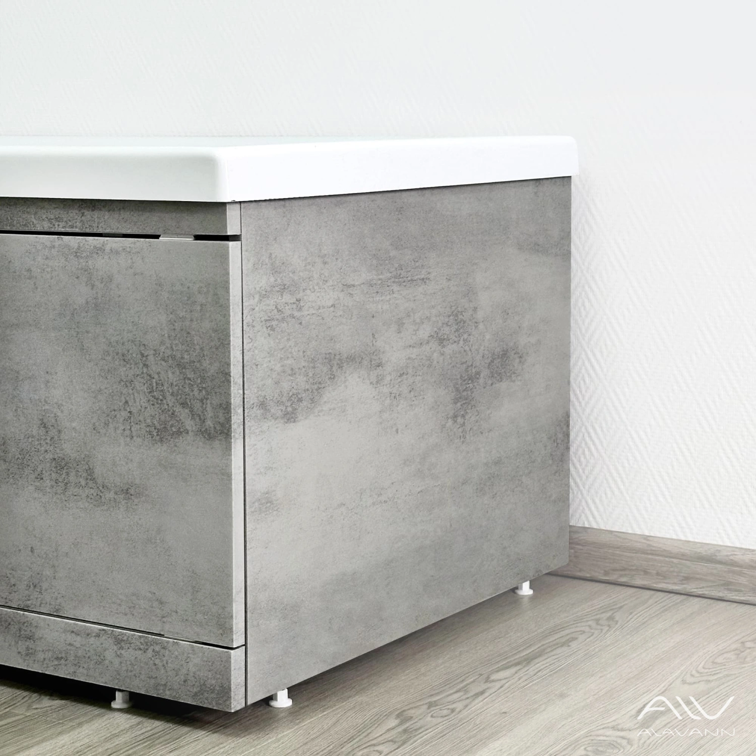 Экран под ванну Alavann Rita 70 торцевой серый бетон от магазина Vanna-Vanna.ru!