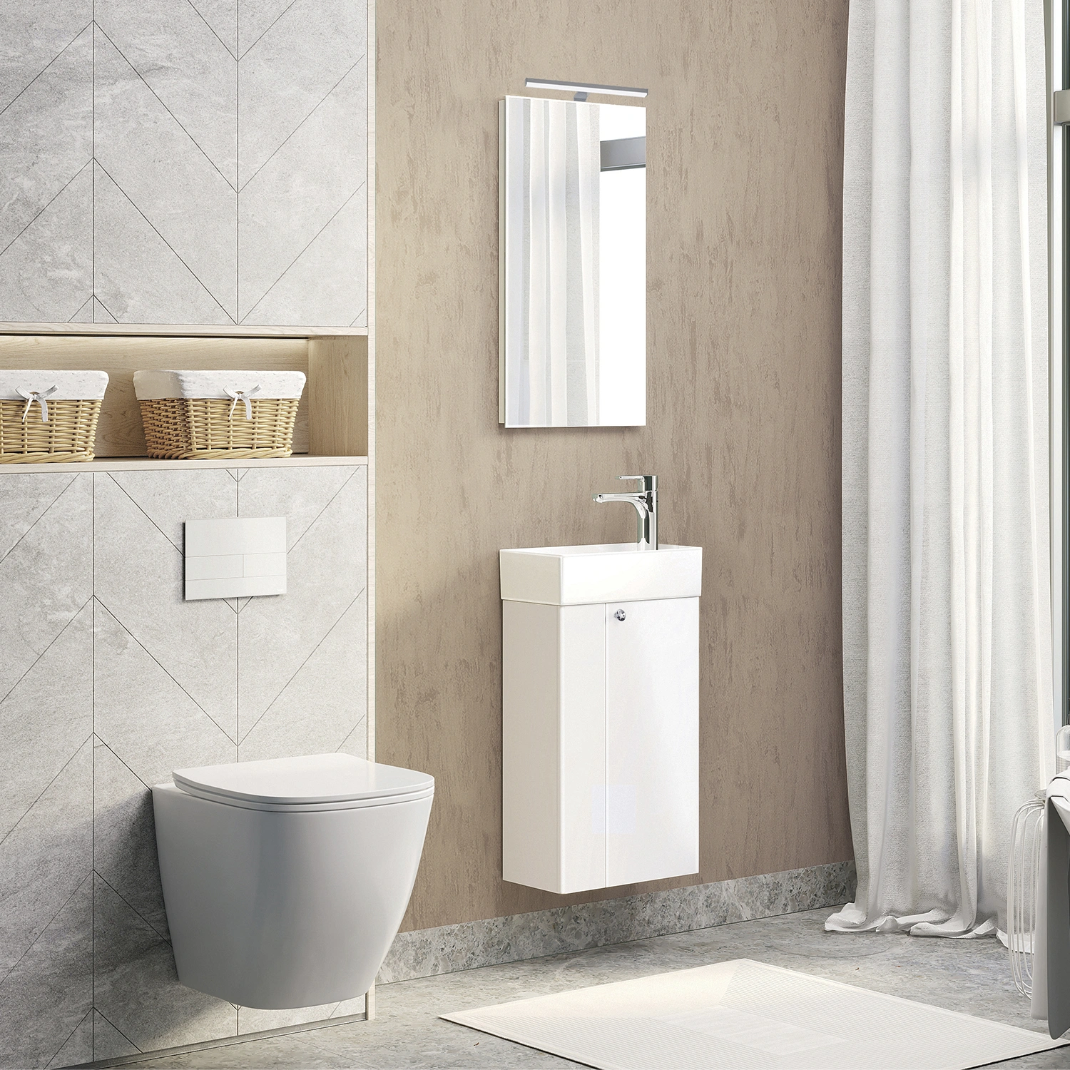 Зеркало Comforty Асти-40 белый глянец от магазина Vanna-Vanna.ru!