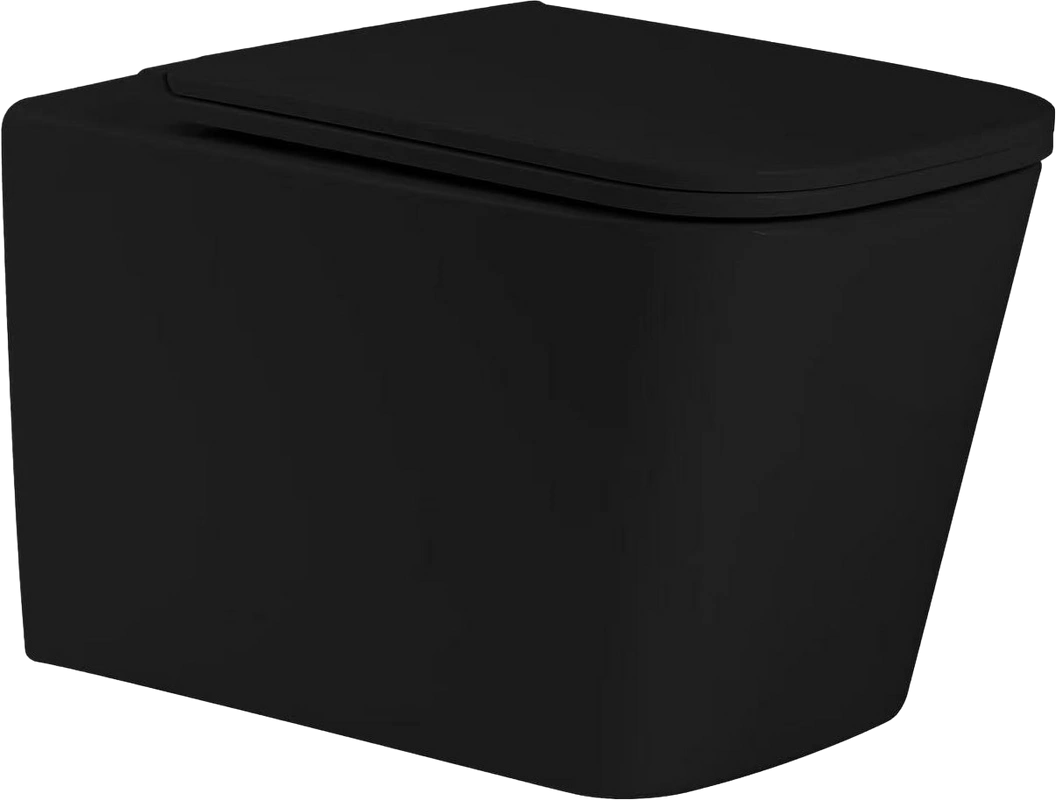 Унитаз подвесной SantiLine SL-5027MB+SL-04 с инсталляцией и кнопкой, черный от магазина Vanna-Vanna.ru!