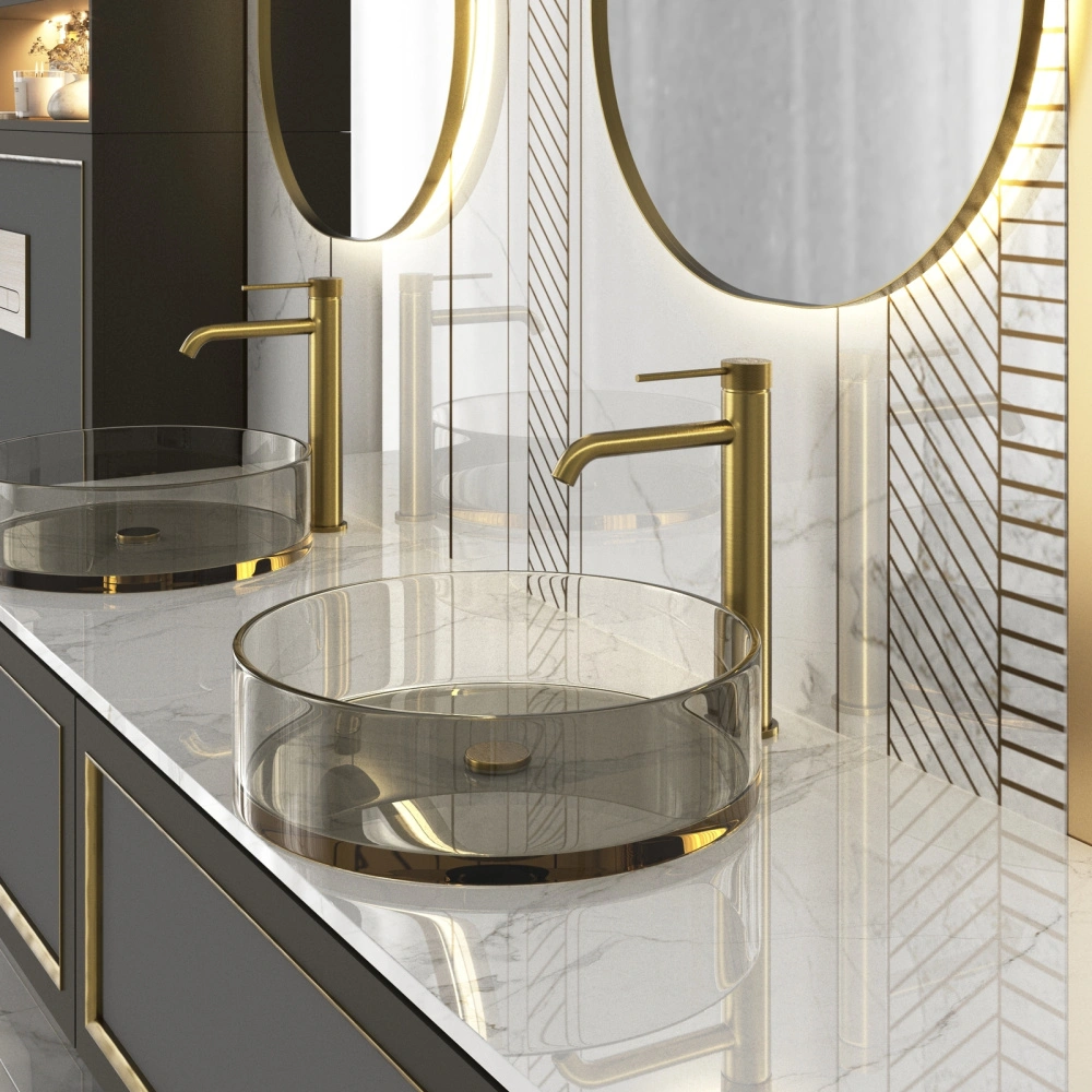 Смеситель для раковины-чаши Timo Saona 2411/20F золото шлифованное от магазина Vanna-Vanna.ru!