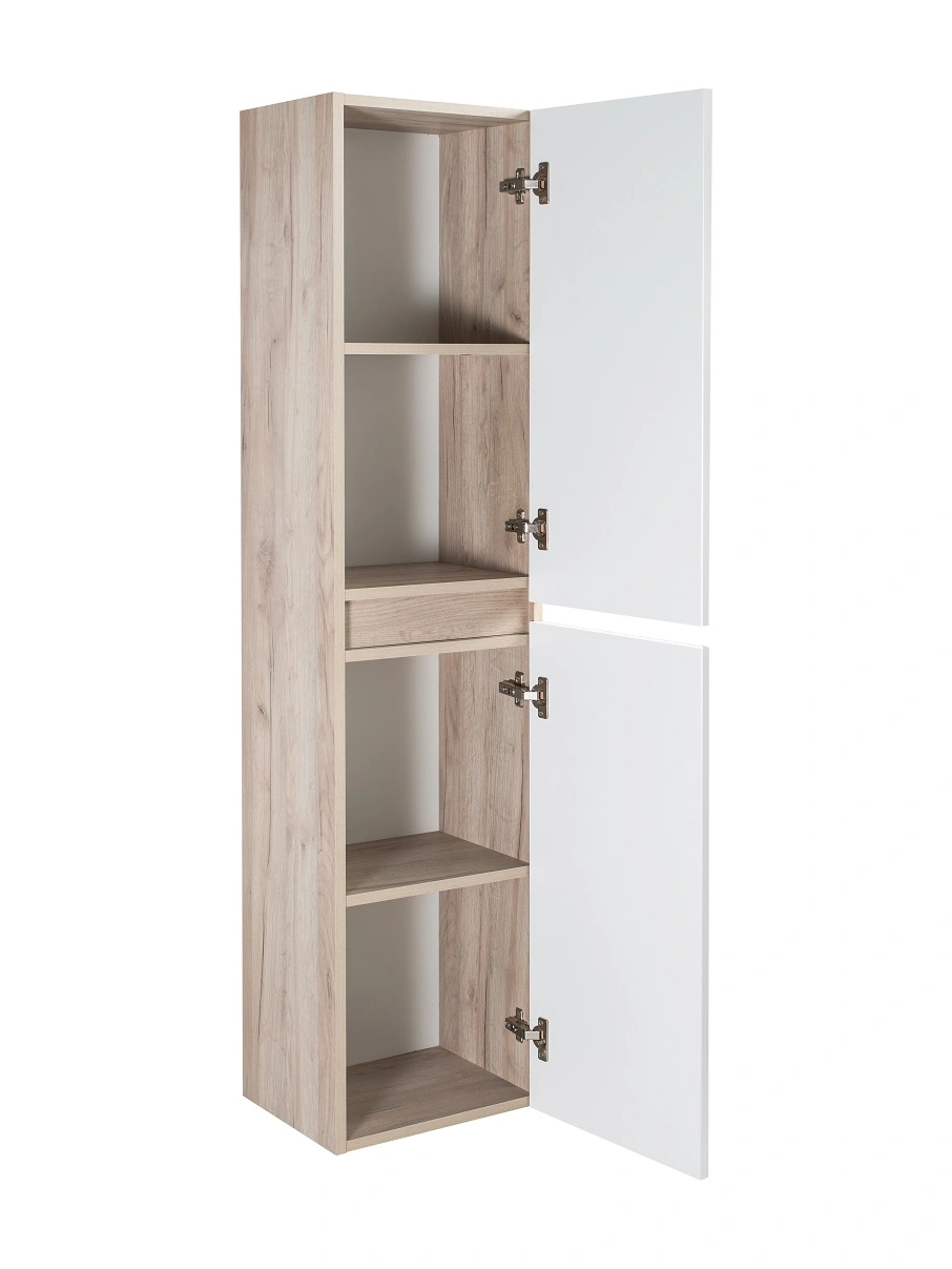 Пенал Runo Модена 35 L/R, подвесной, белый/крафтовый дуб от магазина Vanna-Vanna.ru!