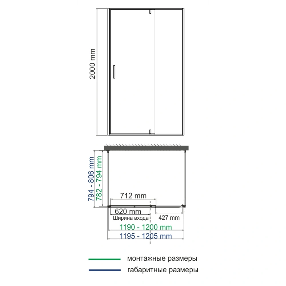 Душевой уголок WasserKraft Elbe 74P25 120х80 прямоугольный, без поддона, прозрачное стекло, черный матовый от магазина Vanna-Vanna.ru!