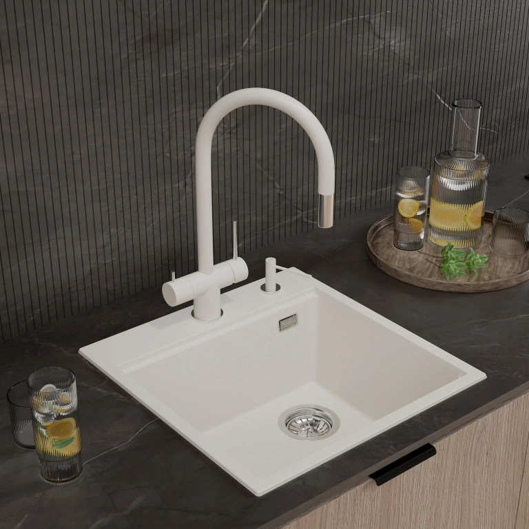 Кухонная мойка Rivelato TESORO TR-505-R иней от магазина Vanna-Vanna.ru!