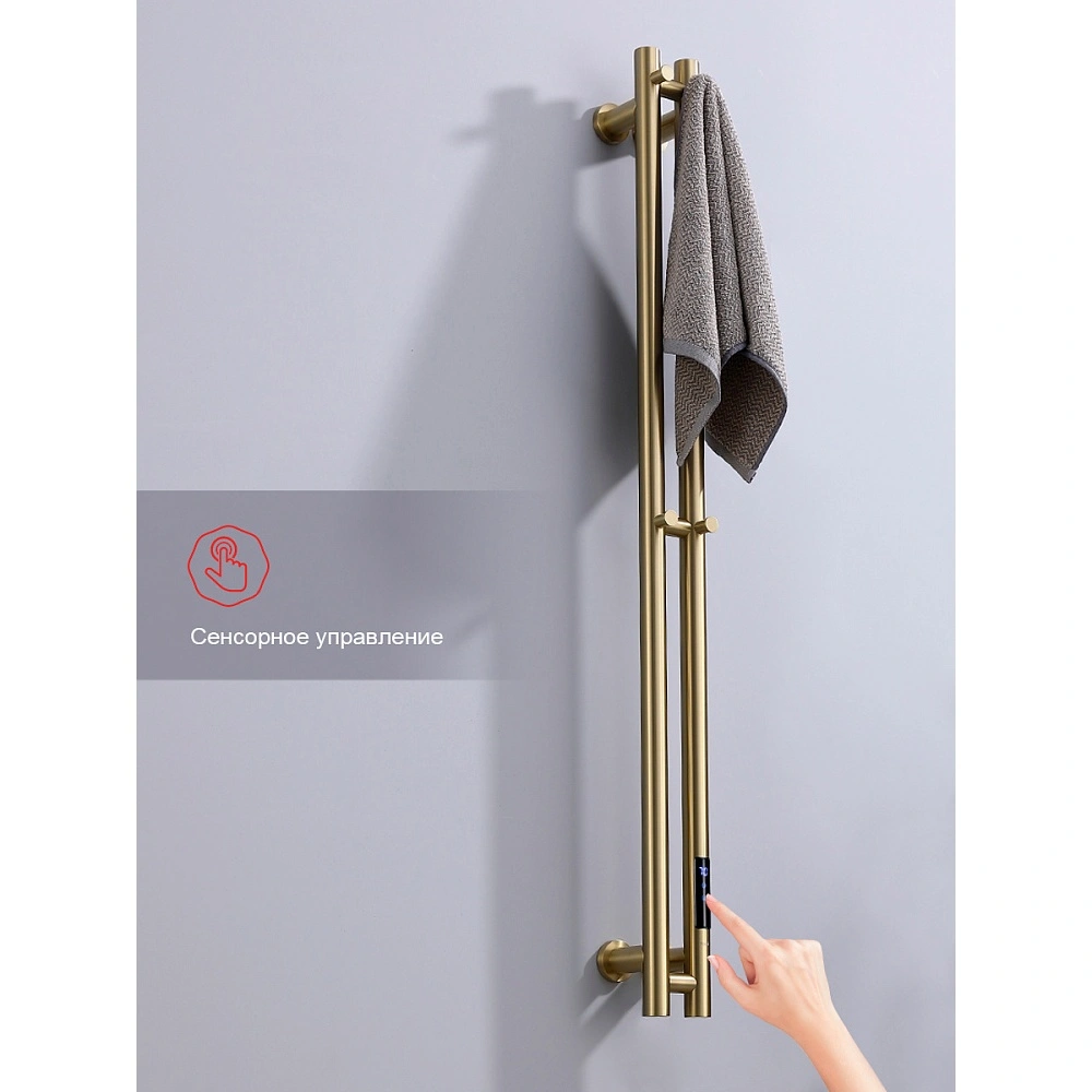 Полотенцесушитель электрический RAGLO R350.11.03 сенсорный с терморегулятором, сатин золотой от магазина Vanna-Vanna.ru!