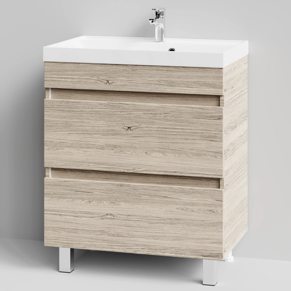 Тумба с раковиной Vod-ok Бест 70  напольная, Дубослив ореховый светлый от магазина Vanna-Vanna.ru!