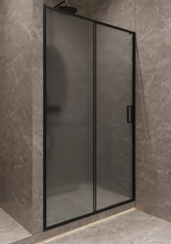 Душевая дверь Timo TD-150/03F-6 в нишу, раздвижная, матовое стекло, черный от магазина Vanna-Vanna.ru!