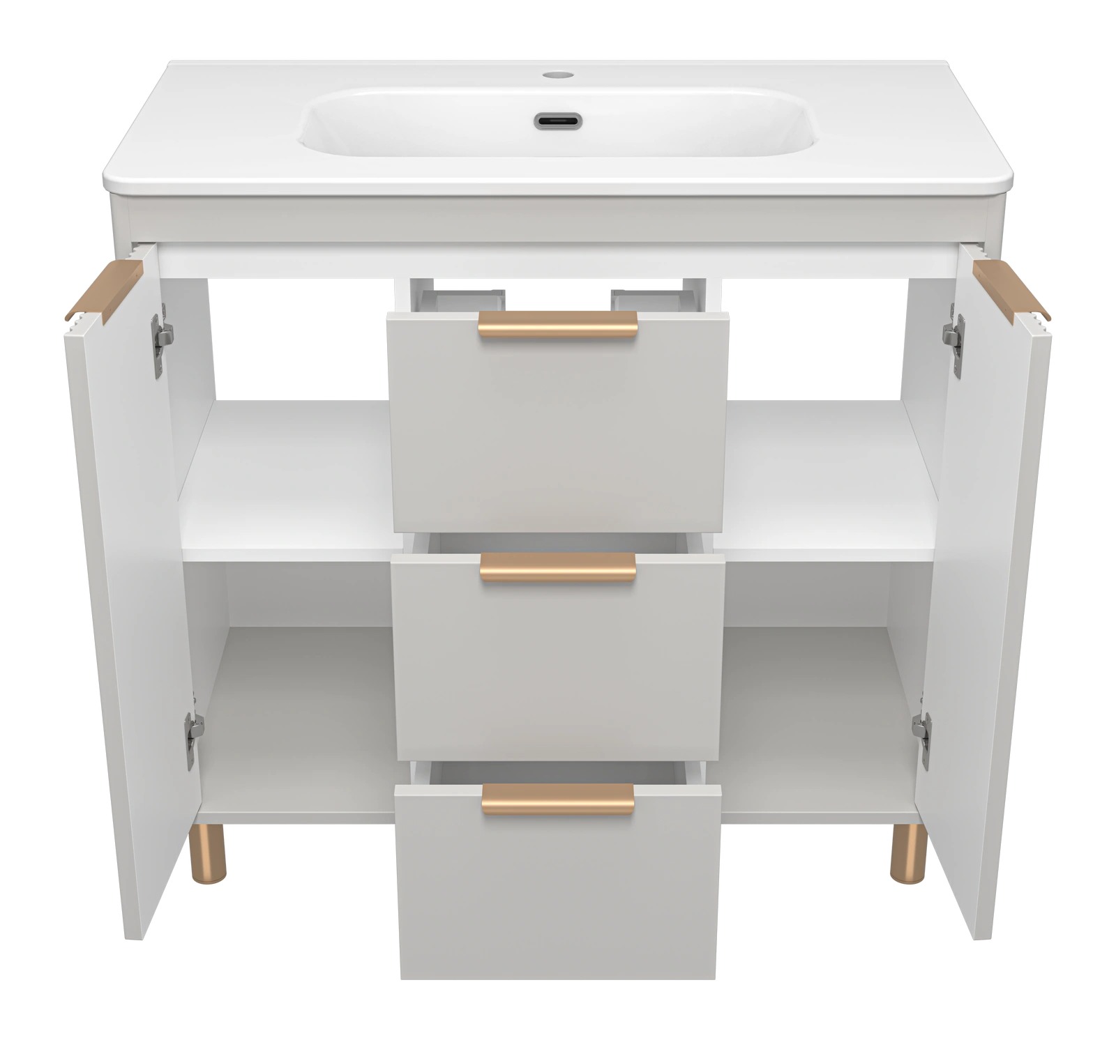 Тумба напольная Brevita Рисака 90 с раковиной Онда 90, кремовая от магазина Vanna-Vanna.ru!