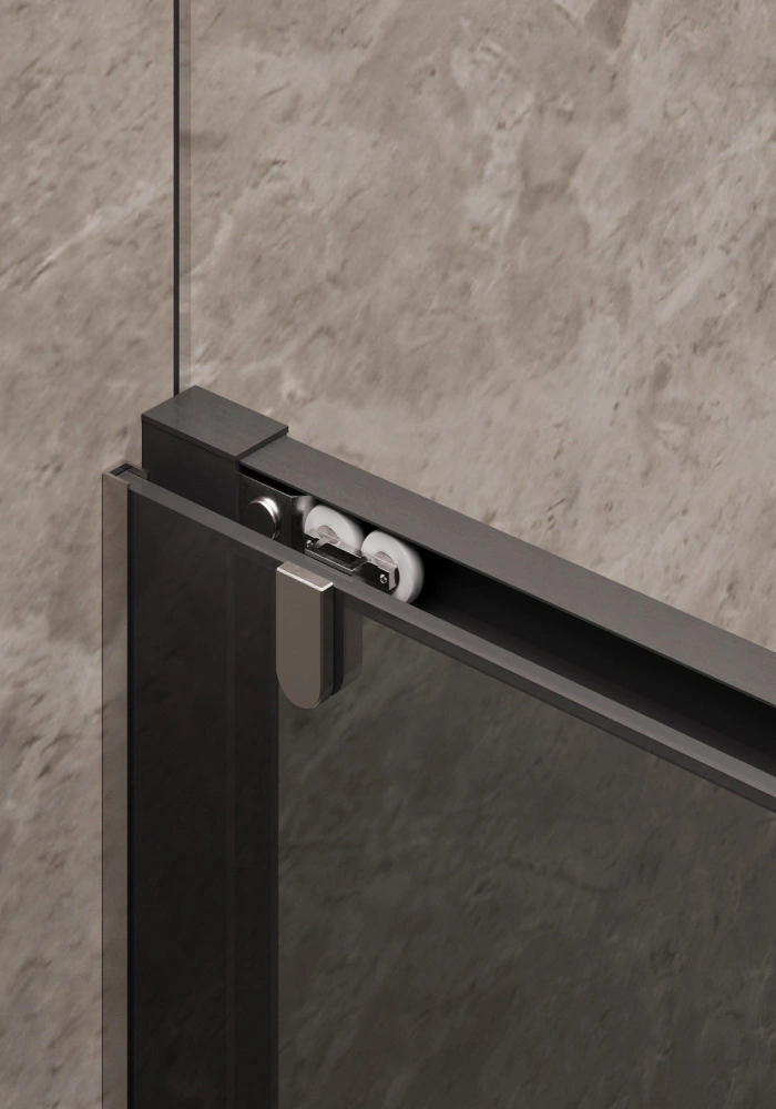 Душевая дверь Timo TD-150/03GR-6 в нишу, раздвижная, графит стекло, черный от магазина Vanna-Vanna.ru!