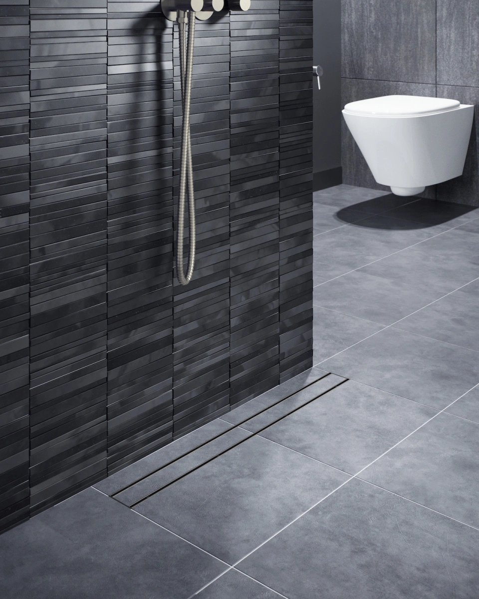 Душевой лоток TIMO Drain System 1000 с двусторонней панелью "plate" под плитку, Черное золото от магазина Vanna-Vanna.ru!