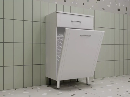 Тумба-комод Style Line Эко Стандарт 50 с корзиной, белая