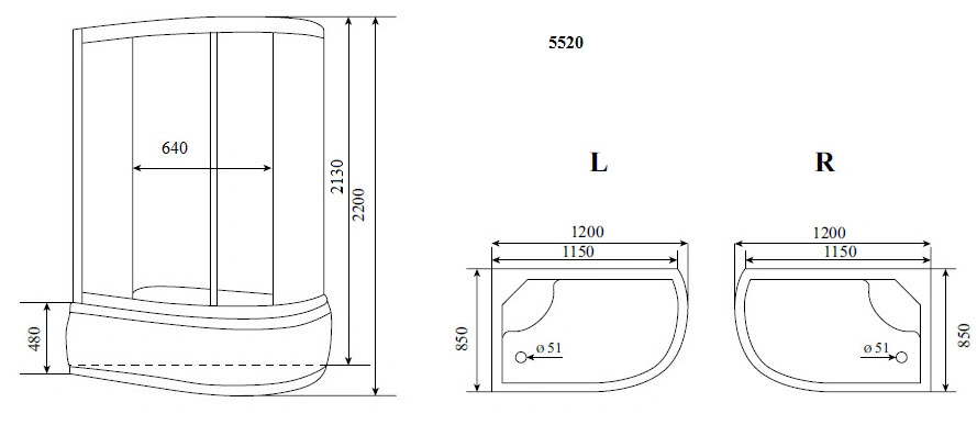 Душевая кабина Timo Standart Т-5520 R 120*85*220 от магазина Vanna-Vanna.ru!
