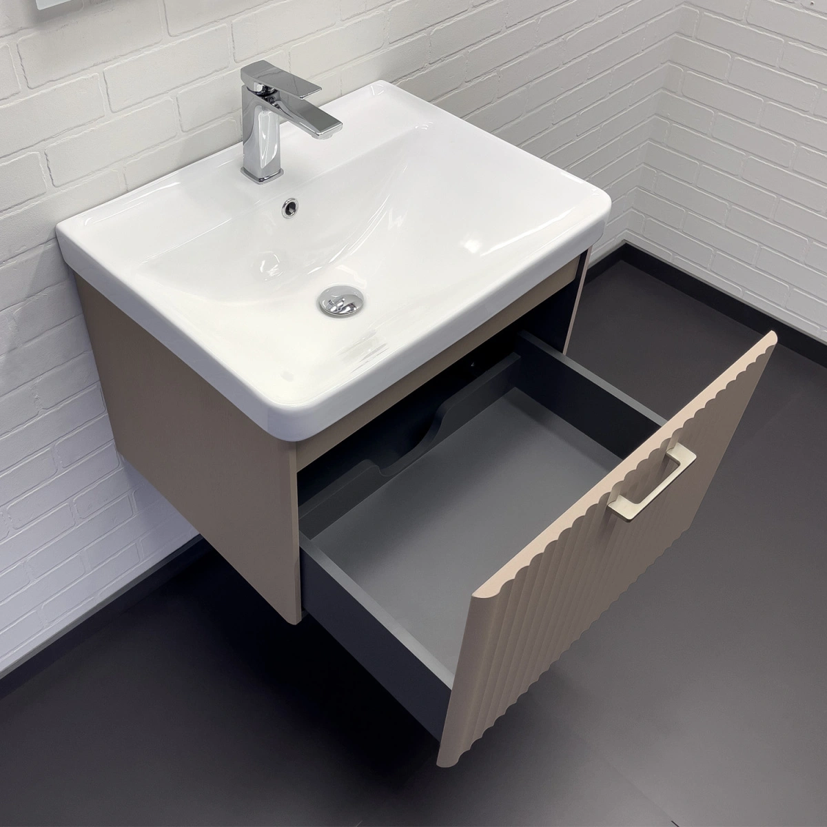 Тумба подвесная Comforty Ангара-60П дуб латте с раковиной 4460 от магазина Vanna-Vanna.ru!