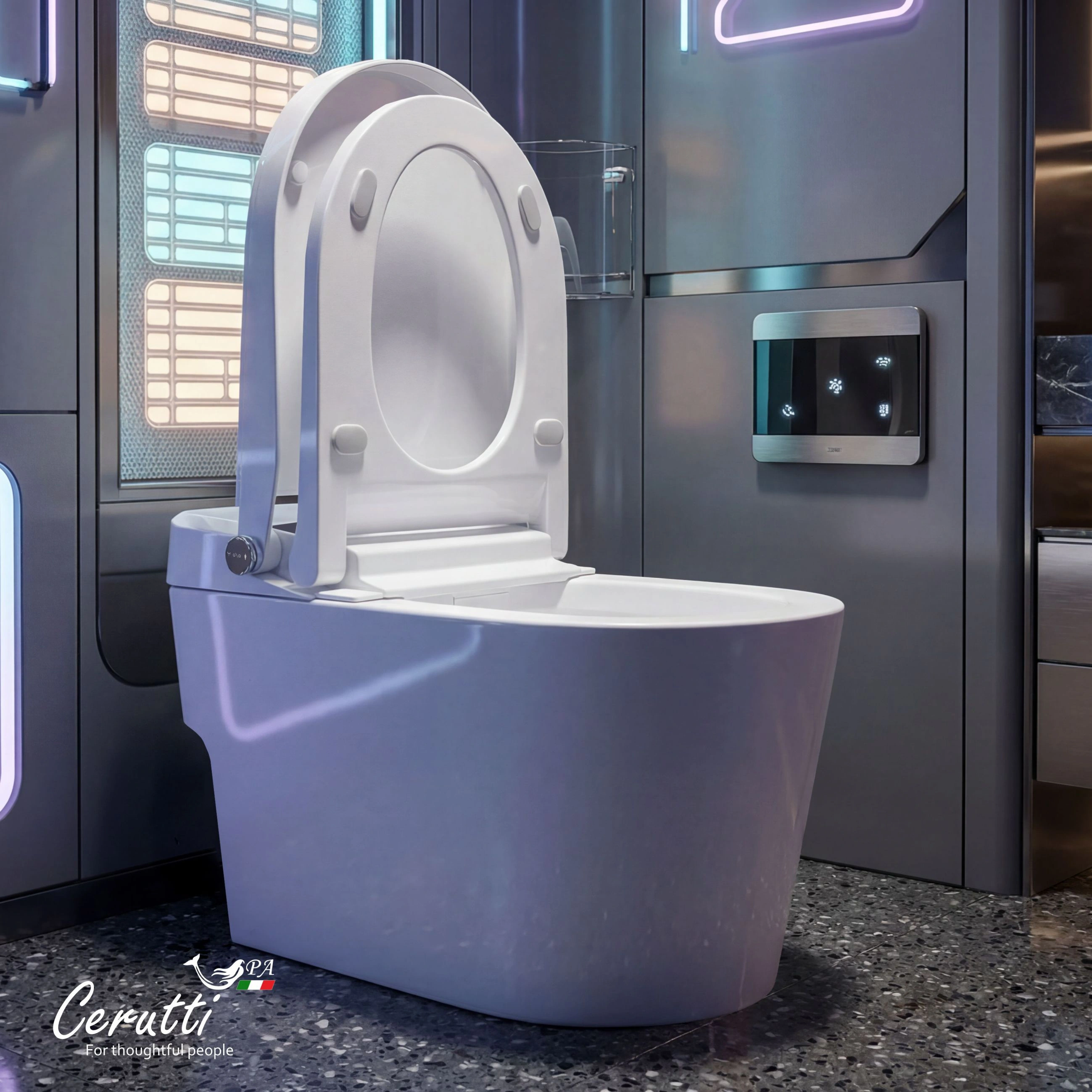 Унитаз Ceruttispa AFRA Smart CT12152 с дистанционным управлением (680x400x395), напольный, белый от магазина Vanna-Vanna.ru!