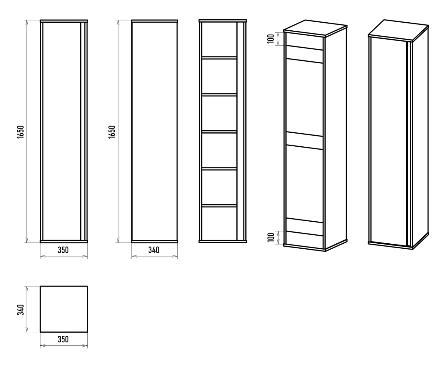 Пенал Brevita Dallas 35 подвесной, L/R, дуб галифакс олово от магазина Vanna-Vanna.ru!