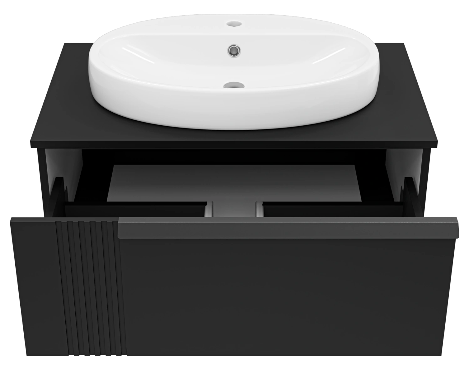 Тумба с раковиной Brevita Savoy 80 подвесная, черный