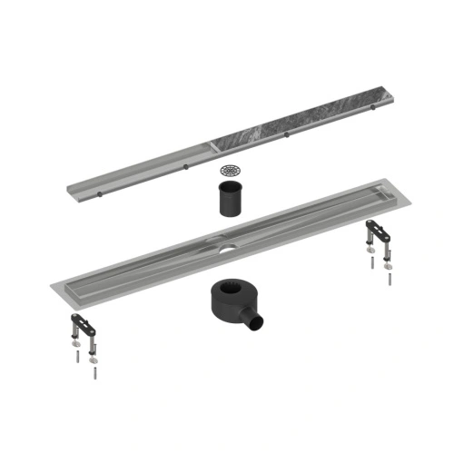 Душевой лоток TIMO Drain System 1000 с двусторонней панелью "plate" под плитку, Сатин от магазина Vanna-Vanna.ru!