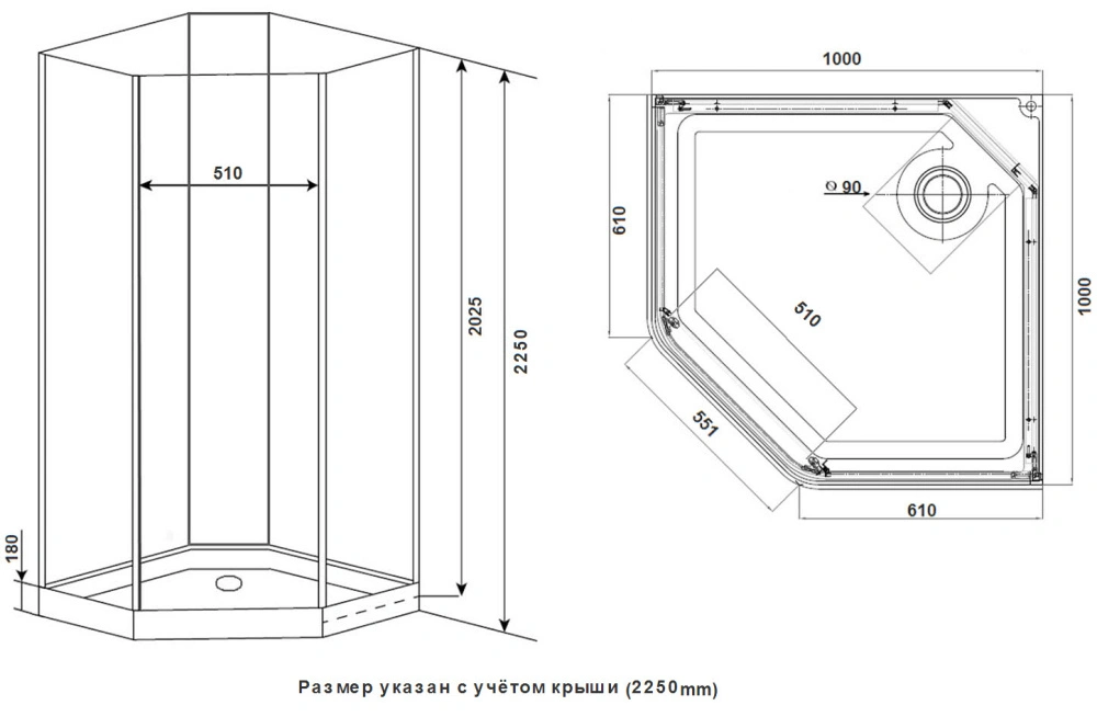 Душевая кабина Timo Premium ILMA 701 с крышей, хамам и стульчиком 100*100*225 от магазина Vanna-Vanna.ru!