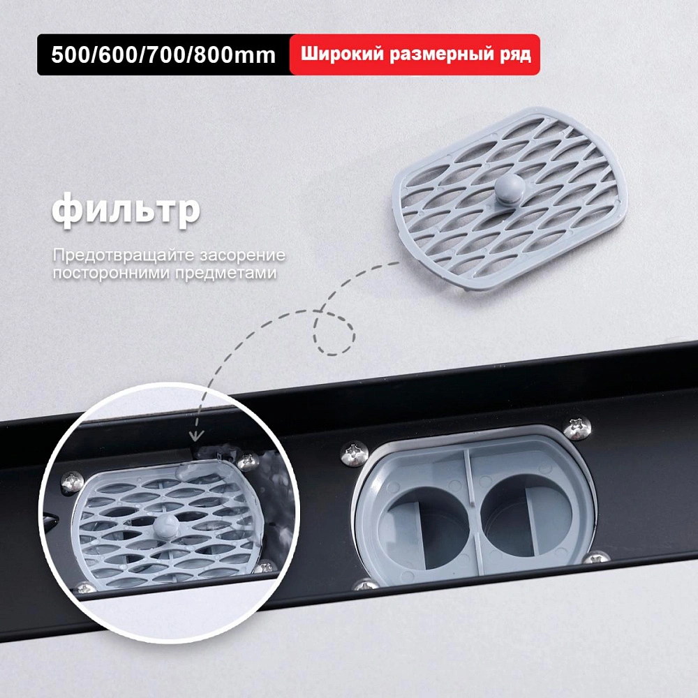 Душевой лоток (двухсторонняя решетка) Raglo R652.70.06, черный от магазина Vanna-Vanna.ru!