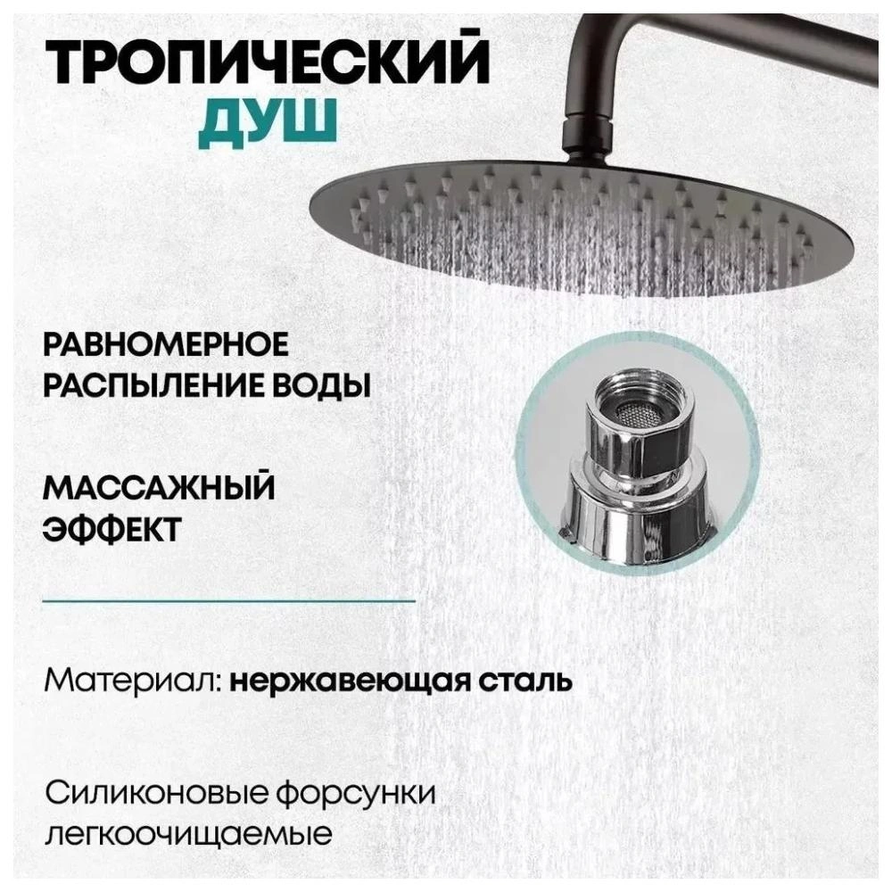 Душевая система Grocenberg GB7099BG, графит от магазина Vanna-Vanna.ru!