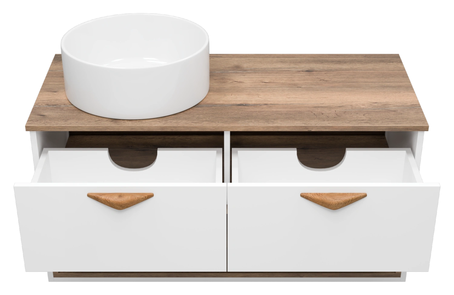 Тумба с раковиной Brevita Bergen 105 с подсветкой подвесная, белый